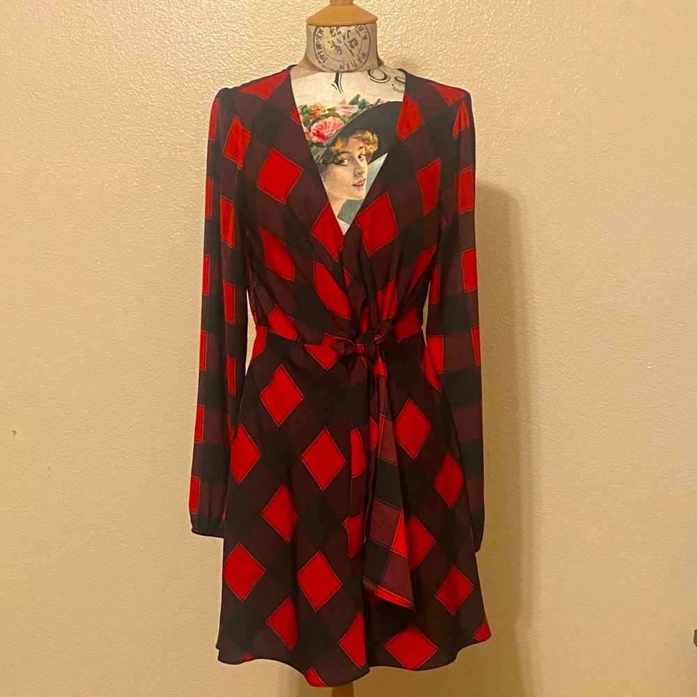 Red & Black Plaid Express Dress Sz S